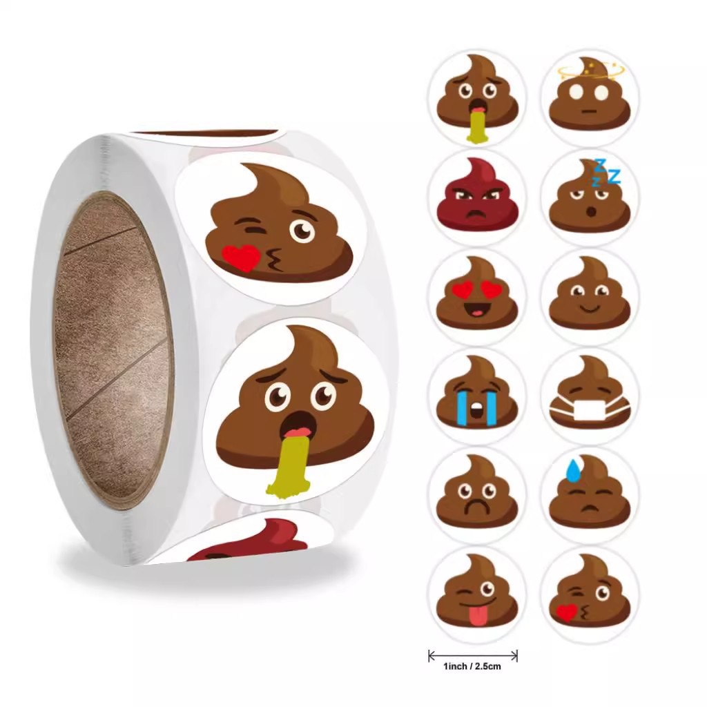 Memo Pad Sticky - 100-500pcs Funny Poop Cartoon Prank Meme