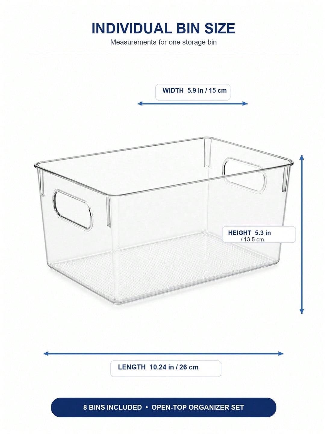 8-Pack Clear Storage Bins with - огляд і ціна Stationery Warehouse