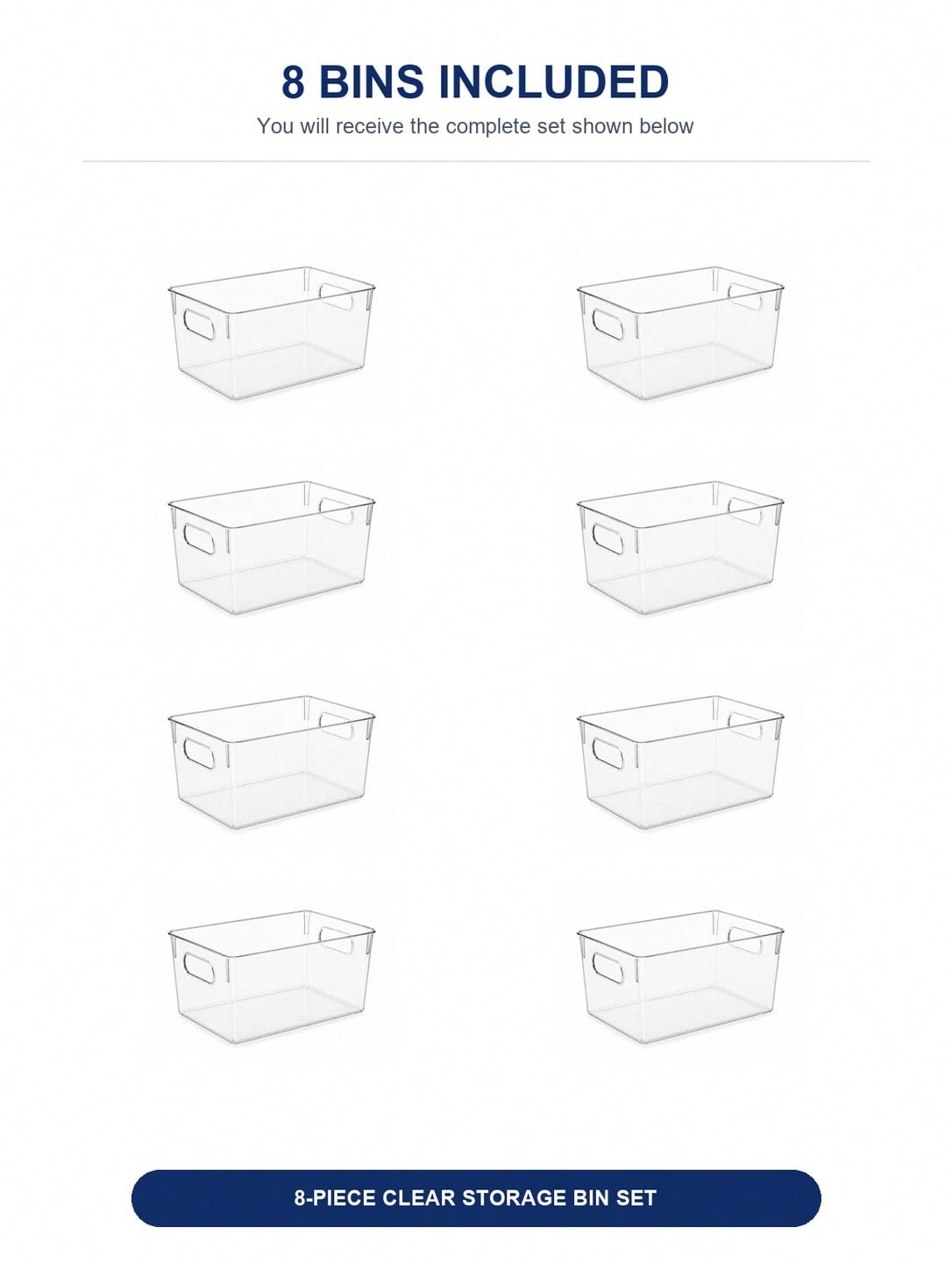 8-Pack Clear Storage Bins with - огляд і ціна Stationery Warehouse